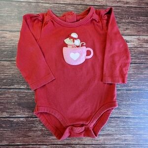 Gymboree Mouse Tea Cup Shirt Long Sleeve Onesie